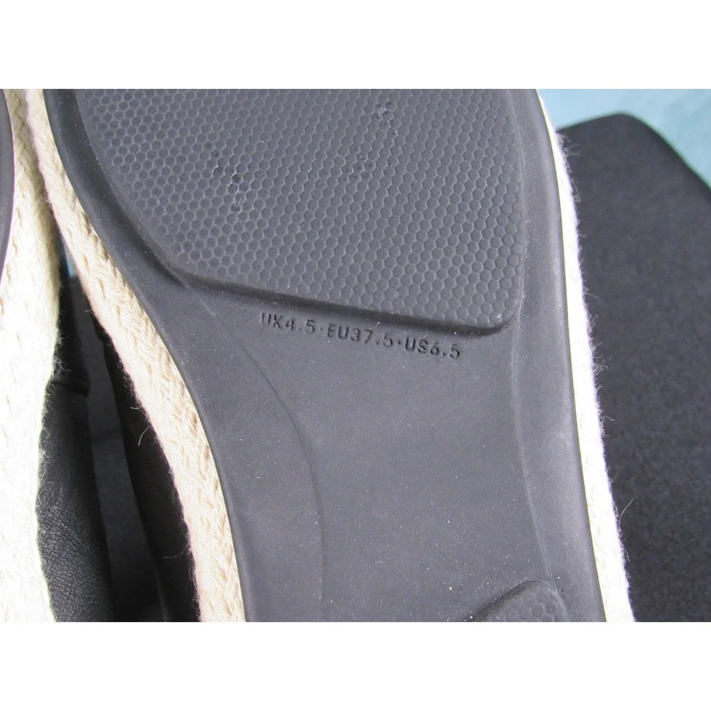 FitFlop Siren Women Black Leather Espadrille Flats Dynamicush Size 6.5 US
